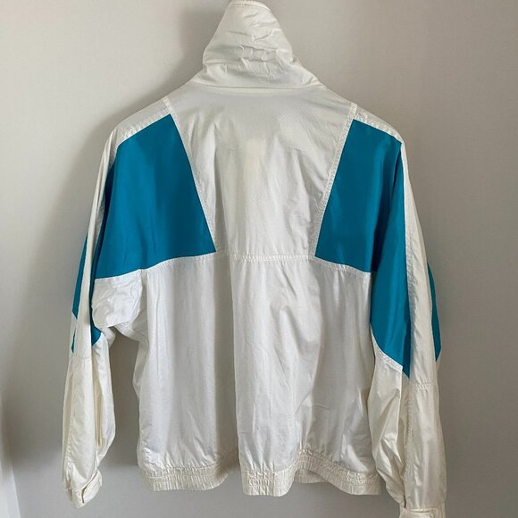 COLUMBIA WOMEN VINTAGE RADIAL SLEEVE WINDBREAKER THREE-COLOUR JACKET SZ L - Picture 3 of 9